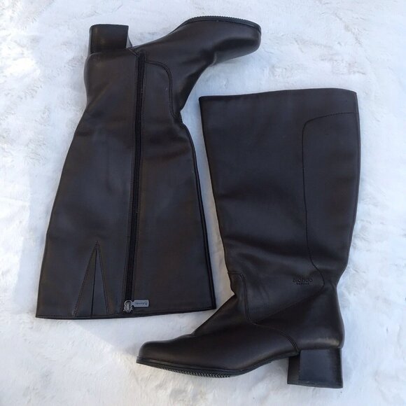 BLONDO SZ 8.5B  BROWNS LEATHER WINTER KNEE HIGH BOOTS LINED WATERPROOF US WOMENS - Picture 2 of 9